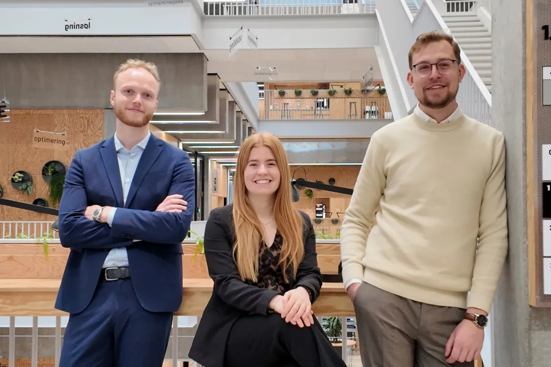 Victor Bach Petersen, Sarah Møller Kristiansen og Magnus Kjeldgaard Nørholm, stifterne af TrailBlaze